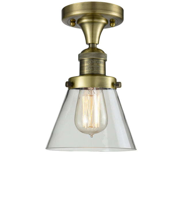 Innovations 517-1CH-AB-G62 One Light Semi-Flush Mount, Antique Brass