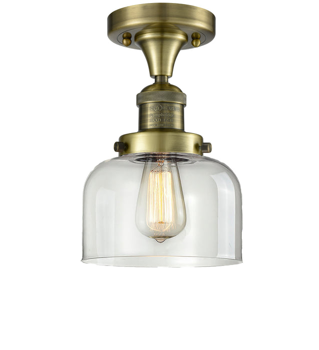 Innovations 517-1CH-AB-G72 One Light Semi-Flush Mount, Antique Brass