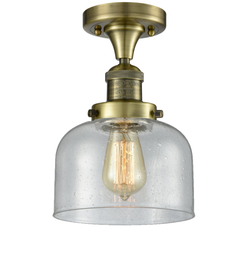 Innovations 517-1CH-AB-G74 One Light Semi-Flush Mount, Antique Brass