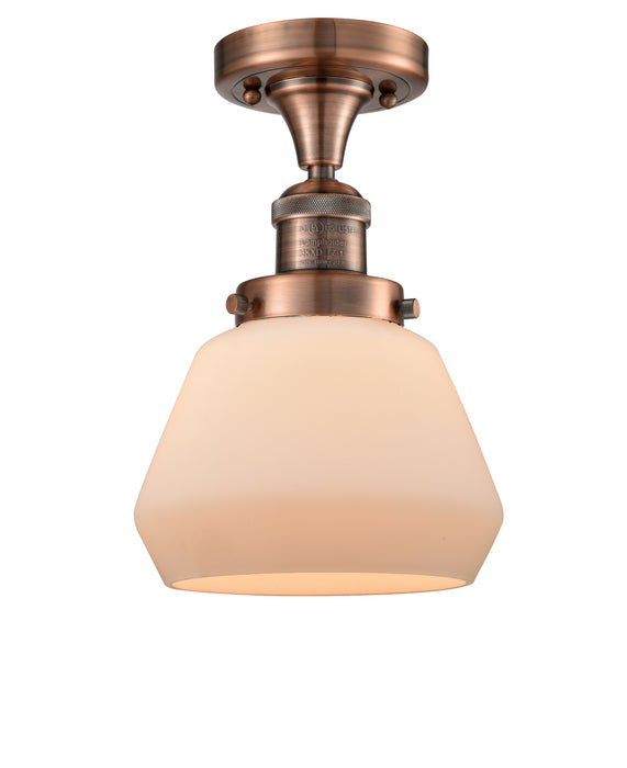 Innovations 517-1CH-AC-G171 One Light Semi-Flush Mount, Antique Copper