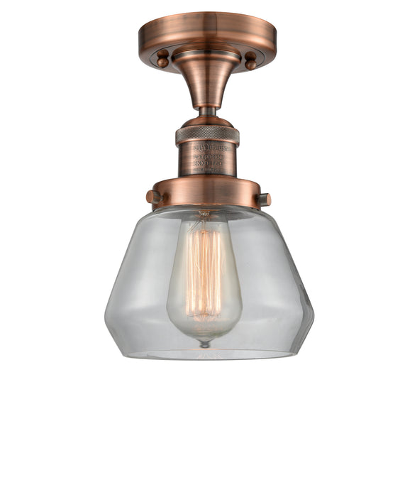 Innovations 517-1CH-AC-G172 One Light Semi-Flush Mount, Antique Copper