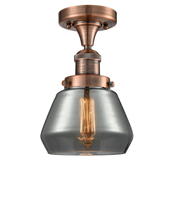 Innovations 517-1CH-AC-G173 One Light Semi-Flush Mount, Antique Copper