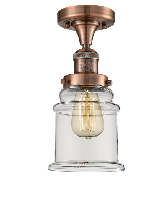 Innovations 517-1CH-AC-G182 One Light Semi-Flush Mount, Antique Copper