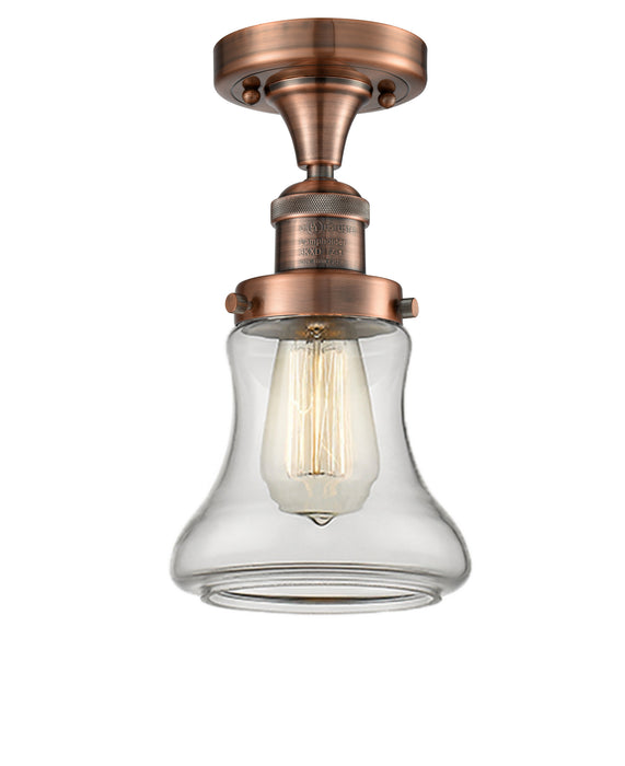 Innovations 517-1CH-AC-G192 One Light Semi-Flush Mount, Antique Copper