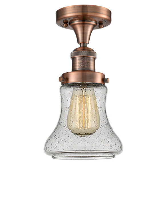 Innovations 517-1CH-AC-G194 One Light Semi-Flush Mount, Antique Copper