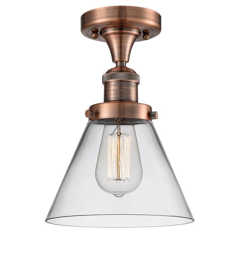 Innovations 517-1CH-AC-G42 One Light Semi-Flush Mount, Antique Copper
