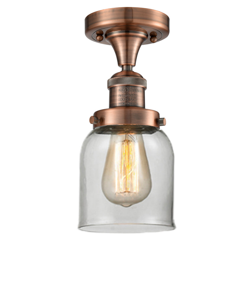 Innovations 517-1CH-AC-G52 One Light Semi-Flush Mount, Antique Copper