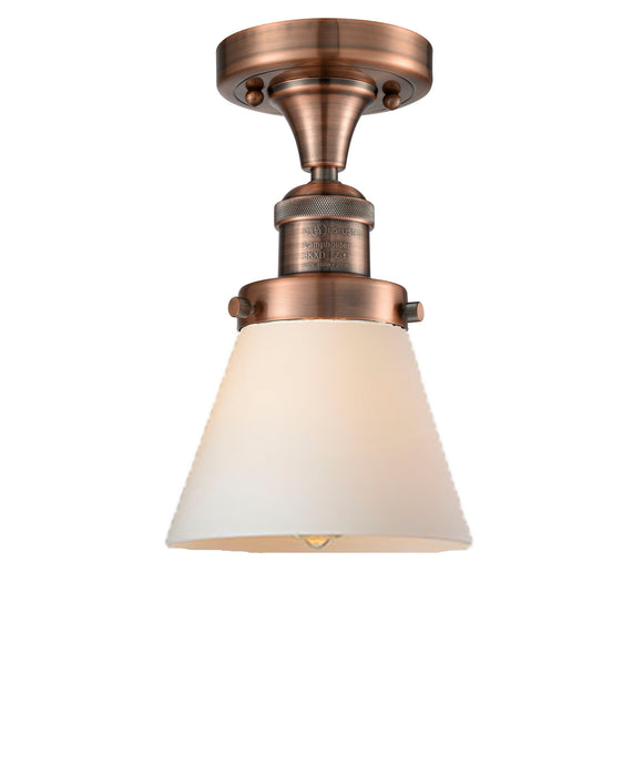Innovations 517-1CH-AC-G61 One Light Semi-Flush Mount, Antique Copper
