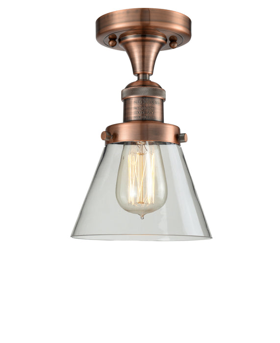 Innovations 517-1CH-AC-G62 One Light Semi-Flush Mount, Antique Copper