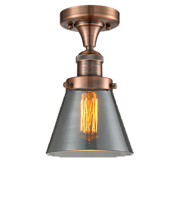 Innovations 517-1CH-AC-G63 One Light Semi-Flush Mount, Antique Copper