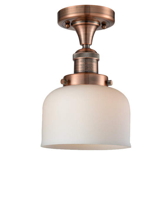 Innovations 517-1CH-AC-G71 One Light Semi-Flush Mount, Antique Copper