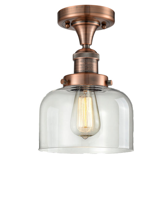 Innovations 517-1CH-AC-G72 One Light Semi-Flush Mount, Antique Copper