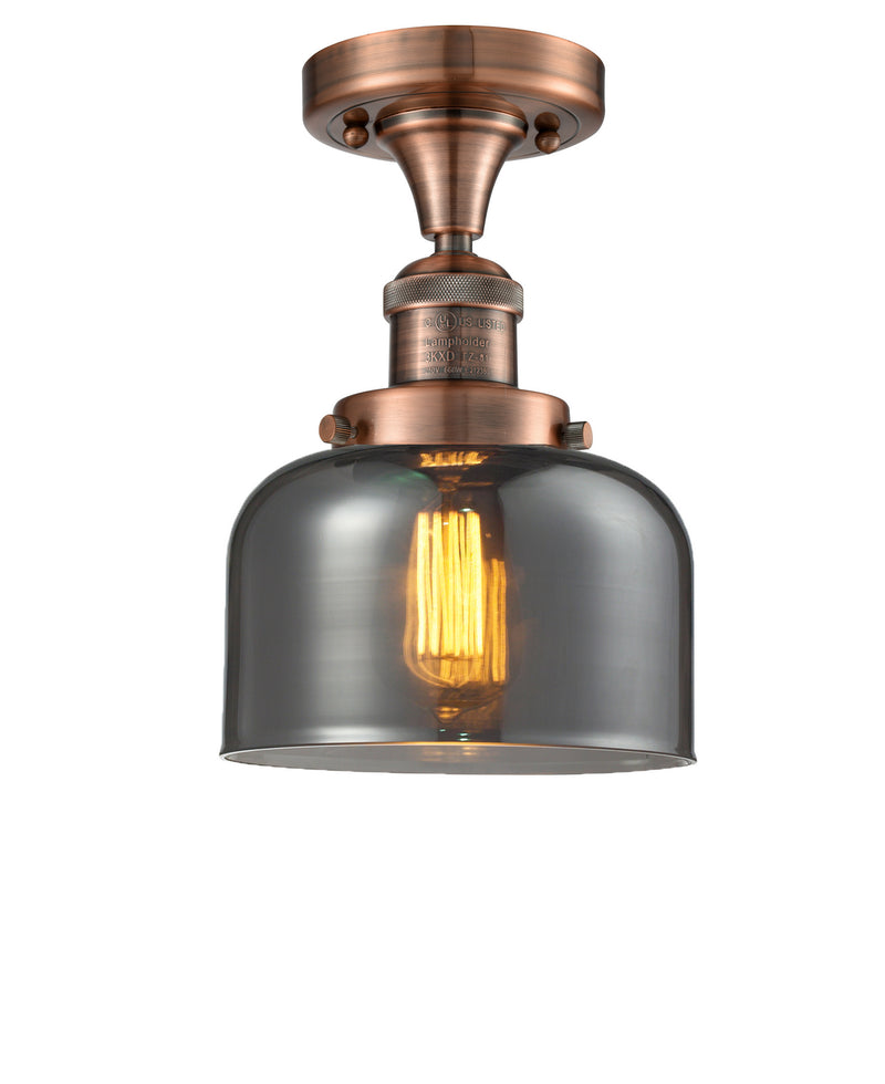 Innovations 517-1CH-AC-G73 One Light Semi-Flush Mount, Antique Copper