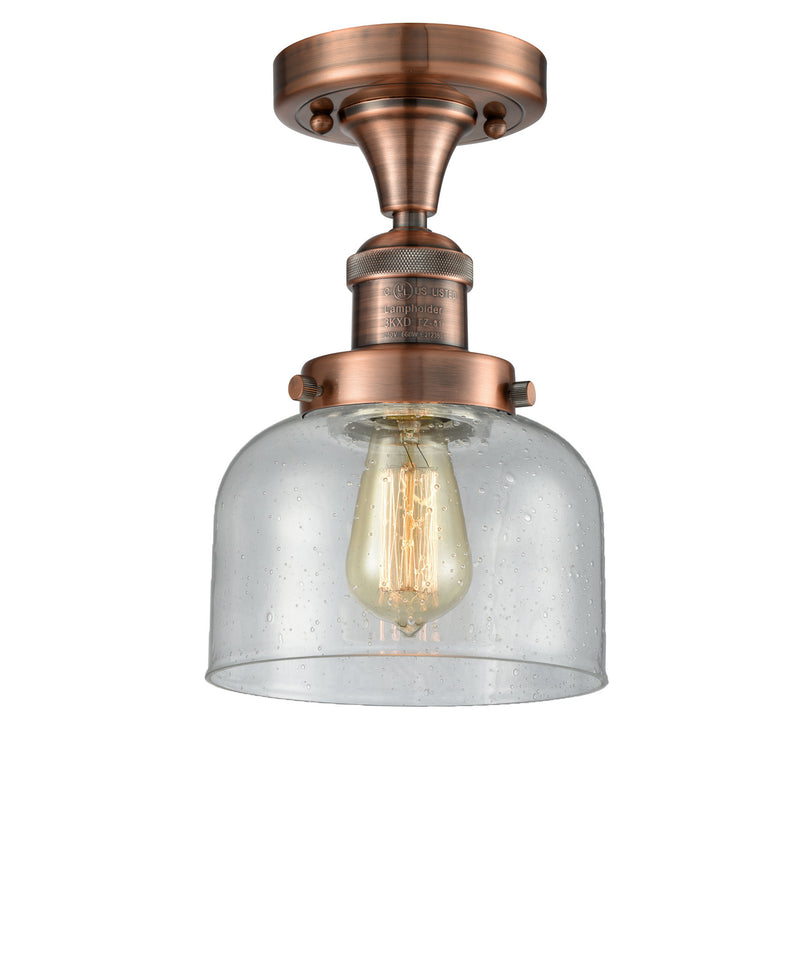 Innovations 517-1CH-AC-G74 One Light Semi-Flush Mount, Antique Copper
