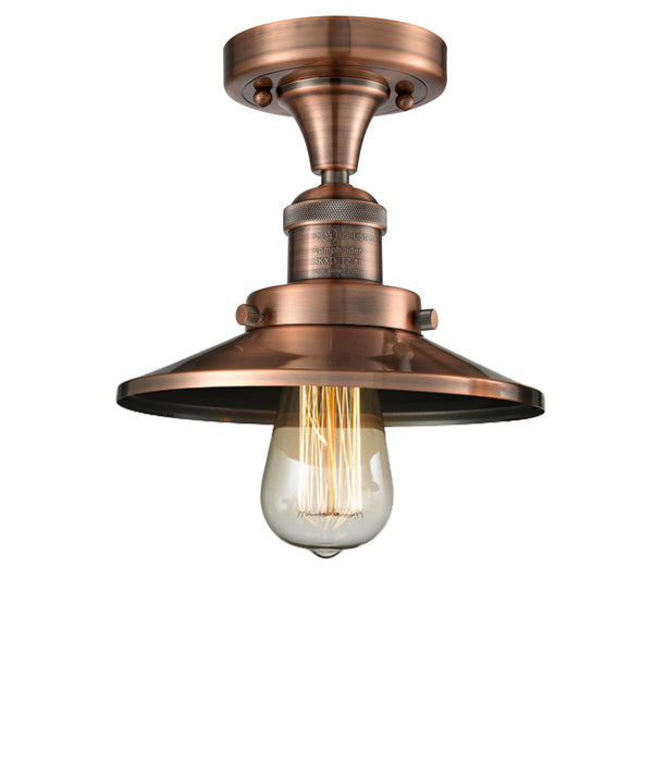 Innovations 517-1CH-AC-M3 One Light Semi-Flush Mount, Antique Copper
