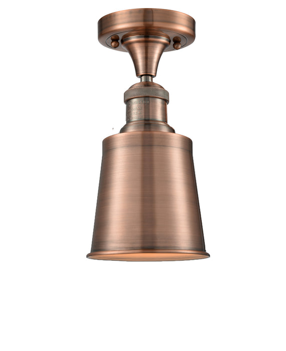 Innovations 517-1CH-AC-M9 One Light Semi-Flush Mount, Antique Copper