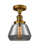 Innovations 517-1CH-BB-G173 One Light Semi-Flush Mount, Brushed Brass