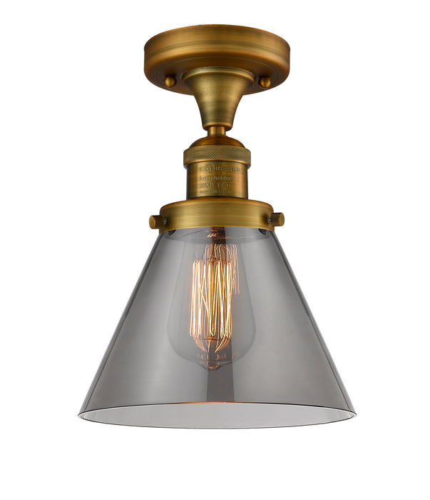 Innovations 517-1CH-BB-G43 One Light Semi-Flush Mount, Brushed Brass