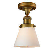 Innovations 517-1CH-BB-G61 One Light Semi-Flush Mount, Brushed Brass