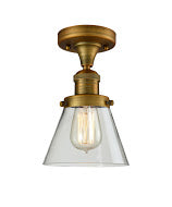 Innovations 517-1CH-BB-G62 One Light Semi-Flush Mount, Brushed Brass