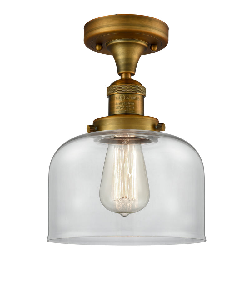Innovations 517-1CH-BB-G72 One Light Semi-Flush Mount, Brushed Brass