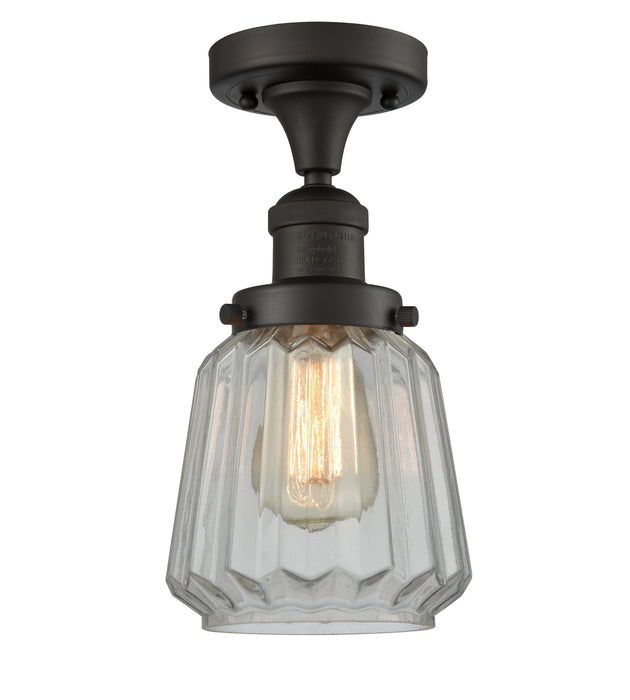 Innovations 517-1CH-OB-G142 One Light Semi-Flush Mount, Oil Rubbed Bronze