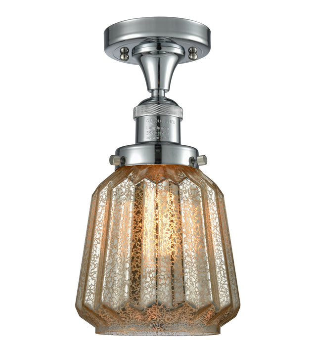 Innovations 517-1CH-PC-G146 One Light Semi-Flush Mount, Polished Chrome