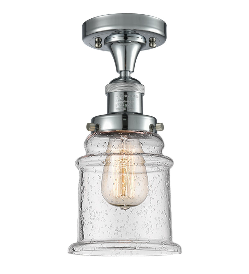 Innovations 517-1CH-PC-G184 One Light Semi-Flush Mount, Polished Chrome