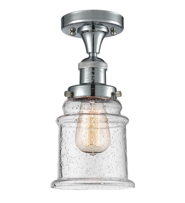 Innovations 517-1CH-PC-G184 One Light Semi-Flush Mount, Polished Chrome