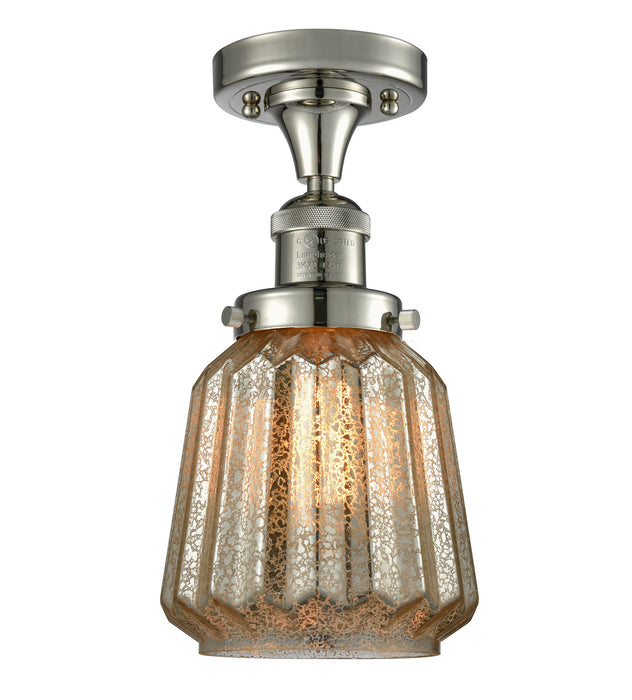 Innovations 517-1CH-PN-G146 One Light Semi-Flush Mount, Polished Nickel