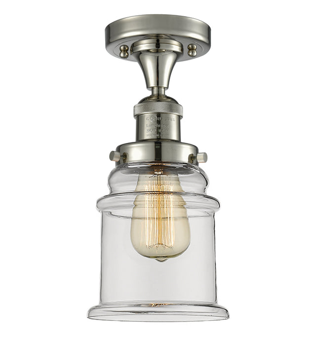 Innovations 517-1CH-PN-G182 One Light Semi-Flush Mount, Polished Nickel