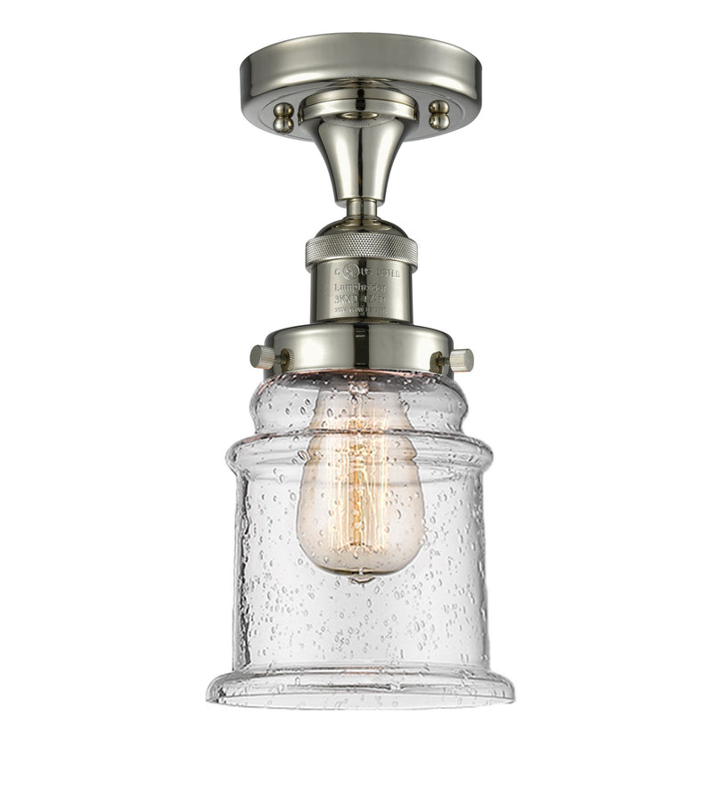 Innovations 517-1CH-PN-G184 One Light Semi-Flush Mount, Polished Nickel
