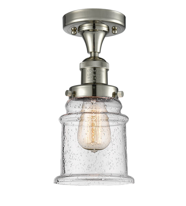 Innovations 517-1CH-PN-G184 One Light Semi-Flush Mount, Polished Nickel