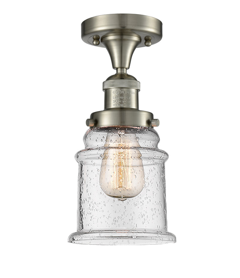 Innovations 517-1CH-SN-G184 One Light Semi-Flush Mount, Brushed Satin Nickel
