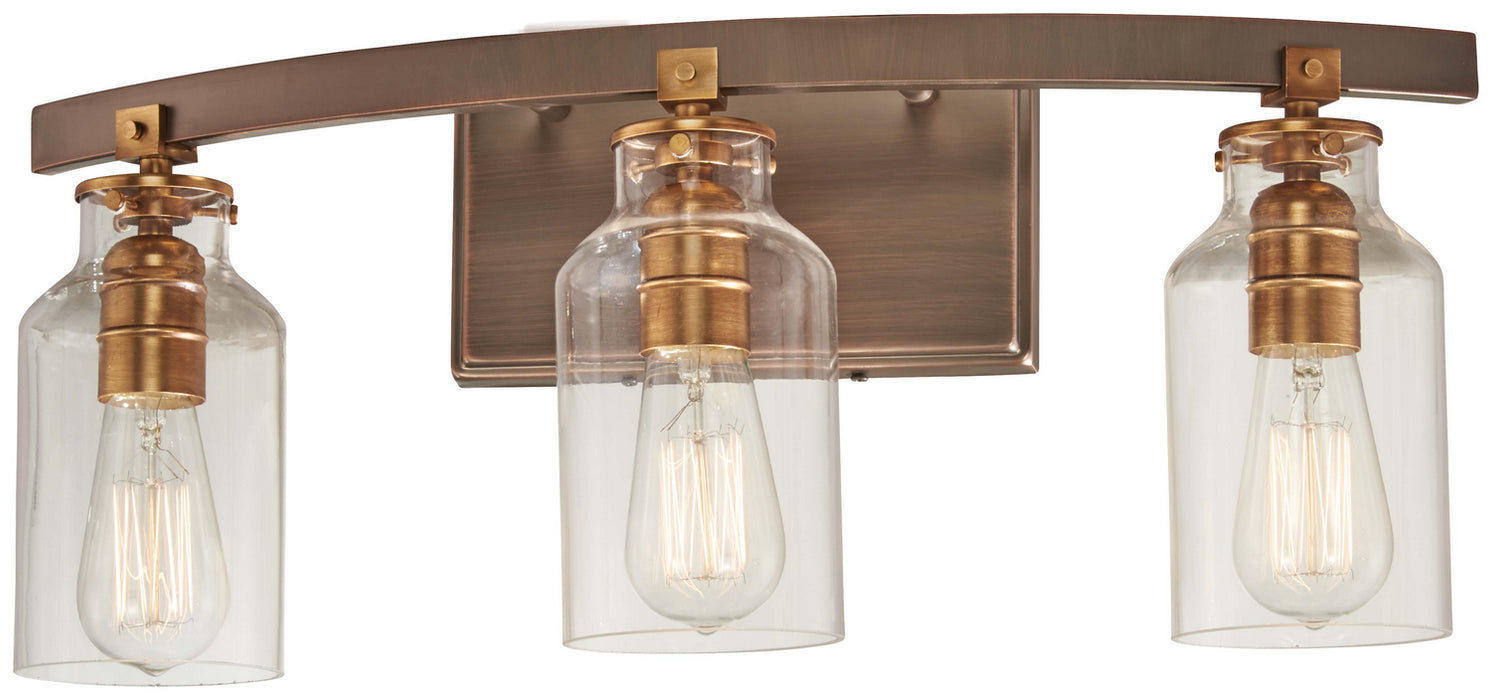 Minka-Lavery 3553-588 Three Light Bath, Harvard Court Bronze W/Gold Hi