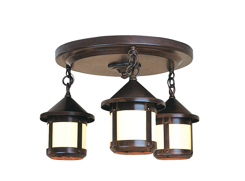Arroyo BCM-6S/3OF-BZ Three Light Flush Mount, Bronze