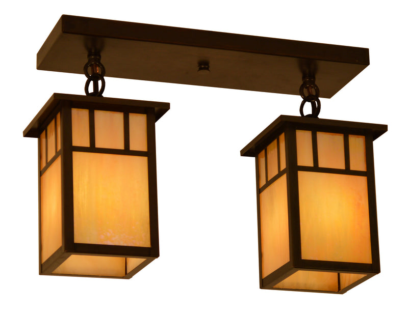 Arroyo HCM-4L/2DTGW-BZ Two Light Flush Mount, Bronze