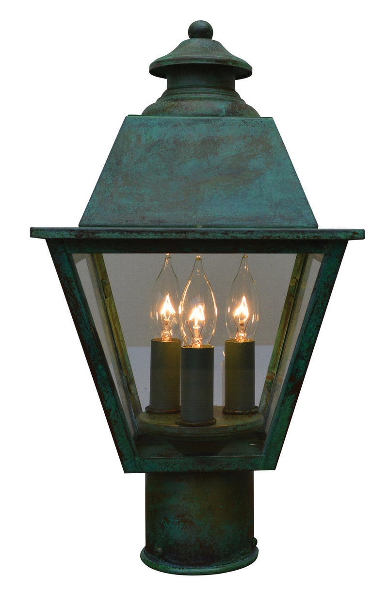 Arroyo INP-8MRCLR-VP Three Light Post Mount, Verdigris Patina