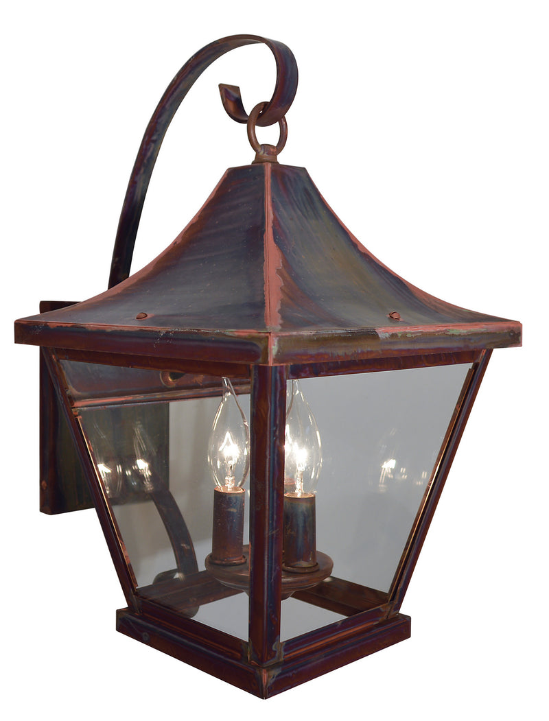 Arroyo NAB-10CLR-RC Three Light Wall Mount, Raw Copper