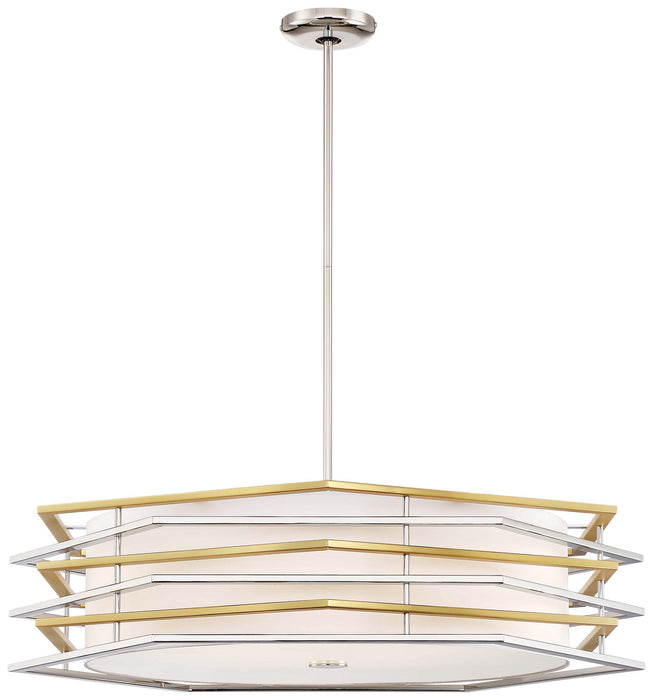 George Kovacs P1073-657-L LED Pendant, Polished Nickel W/Honey Gold