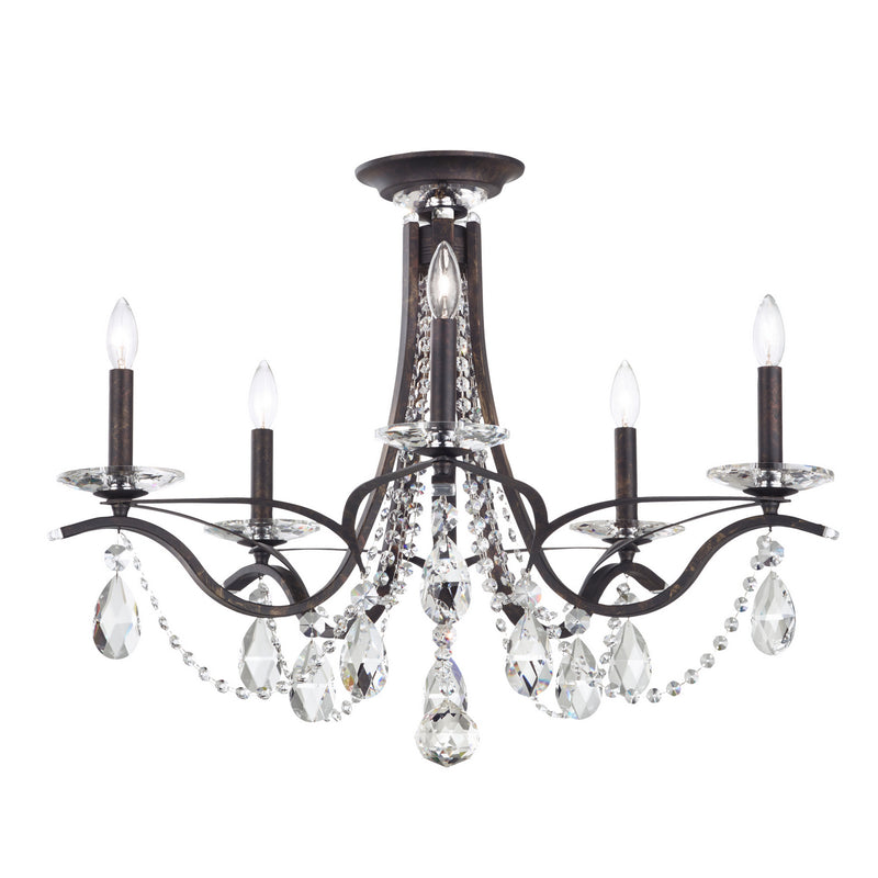 Schonbek VA8312N-76H Five Light Semi-Flush Mount, Heirloom Bronze
