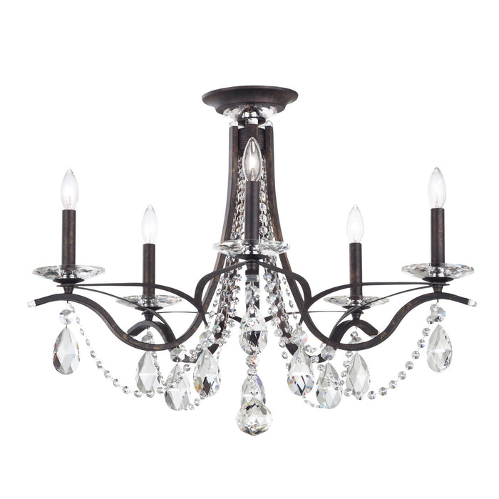 Schonbek VA8312N-76H Five Light Semi-Flush Mount, Heirloom Bronze
