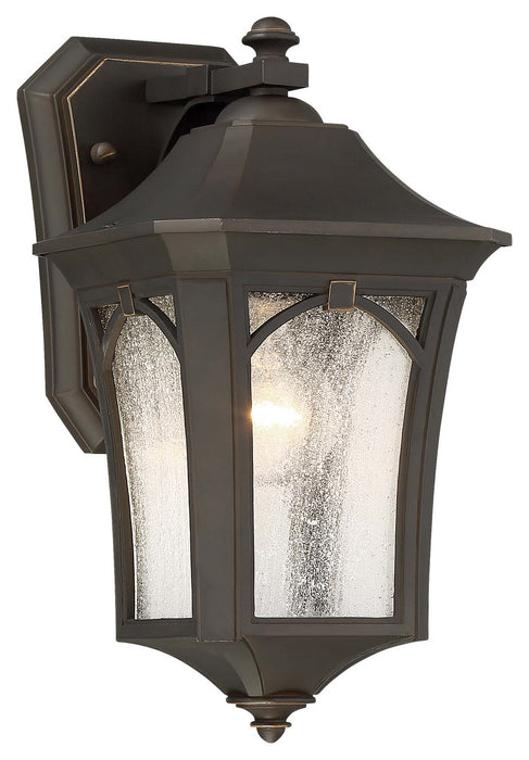 Minka-Lavery 71211-143C One Light Outdoor Wall Mount, Oil Rubbed Bronze W/ Gold High