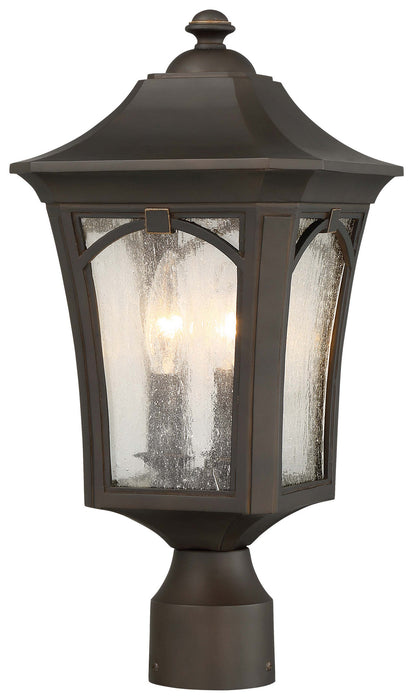 Minka-Lavery 71216-143C Three Light Outdoor Post Mount, Oil Rubbed Bronze W/ Gold High