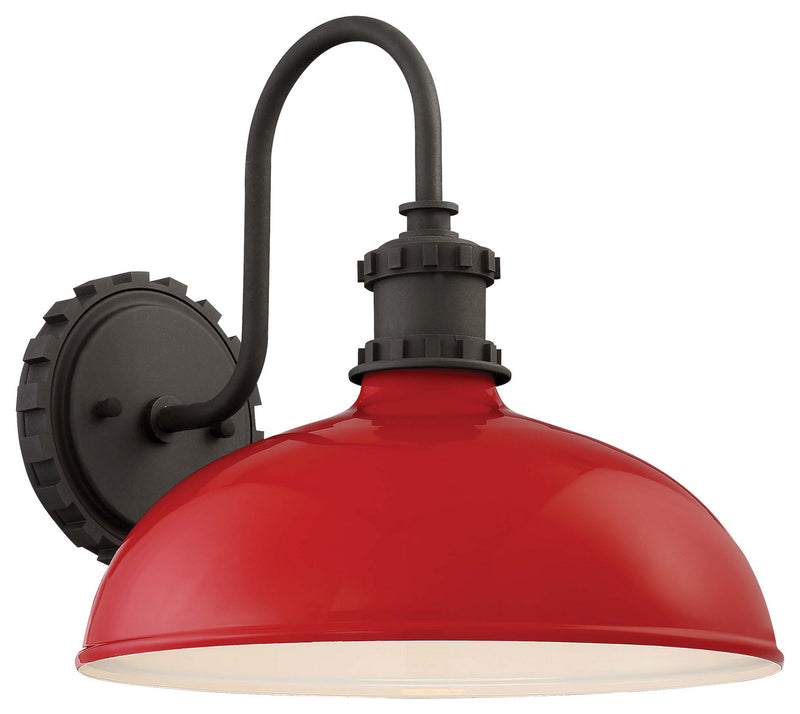 Minka-Lavery 71251-640 One Light Outdoor Wall Mount, Red Glass