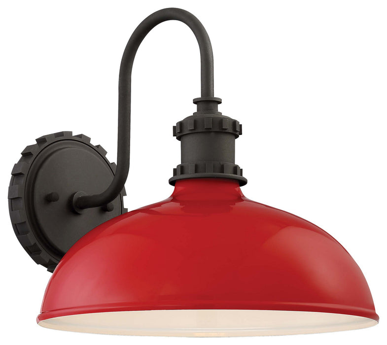 Minka-Lavery 71251-640 One Light Outdoor Wall Mount, Red Glass