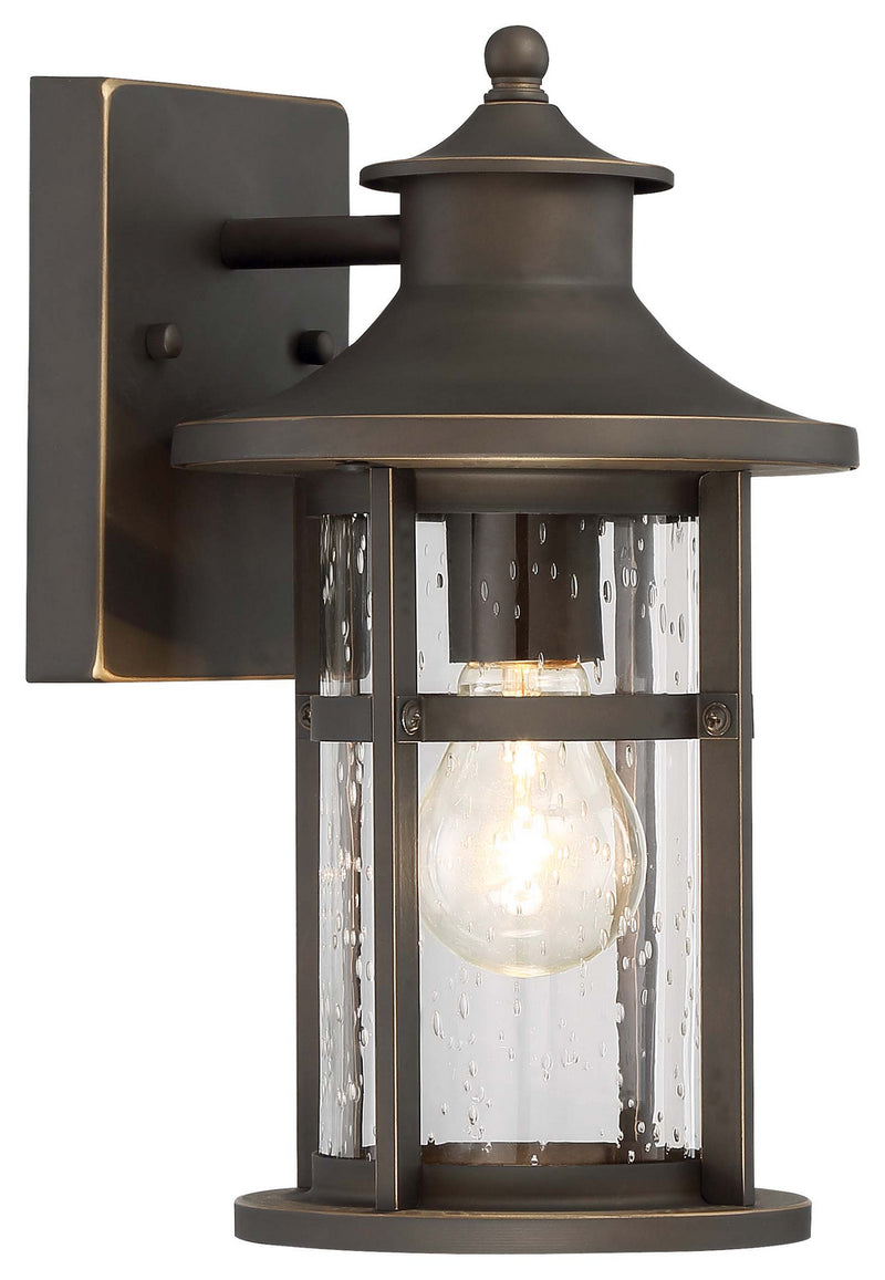 Minka-Lavery 72551-143C One Light Outdoor Wall Lamp, Oil Rubbed Bronze W/ Gold High