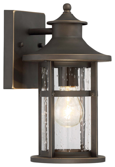 Minka-Lavery 72551-143C One Light Outdoor Wall Lamp, Oil Rubbed Bronze W/ Gold High