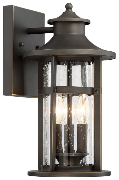 Minka-Lavery 72552-143C Three Light Outdoor Wall Lamp, Oil Rubbed Bronze W/ Gold High
