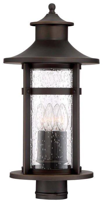 Minka-Lavery 72556-143C Four Light Outdoor Post Mount, Oil Rubbed Bronze W/ Gold High